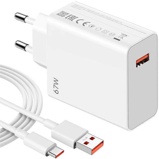 CARICABATTERIA DA RETE 67W XIAOMI BHR7493EU 2X USB-C/1X USB-A + CAVO TYPE-C