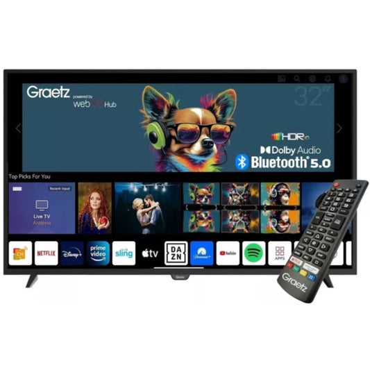 TV LED ALL STAR 43" GRAETZ GR43Z1470 FULL HD SMART TV WEBOS ITALIA BLACK