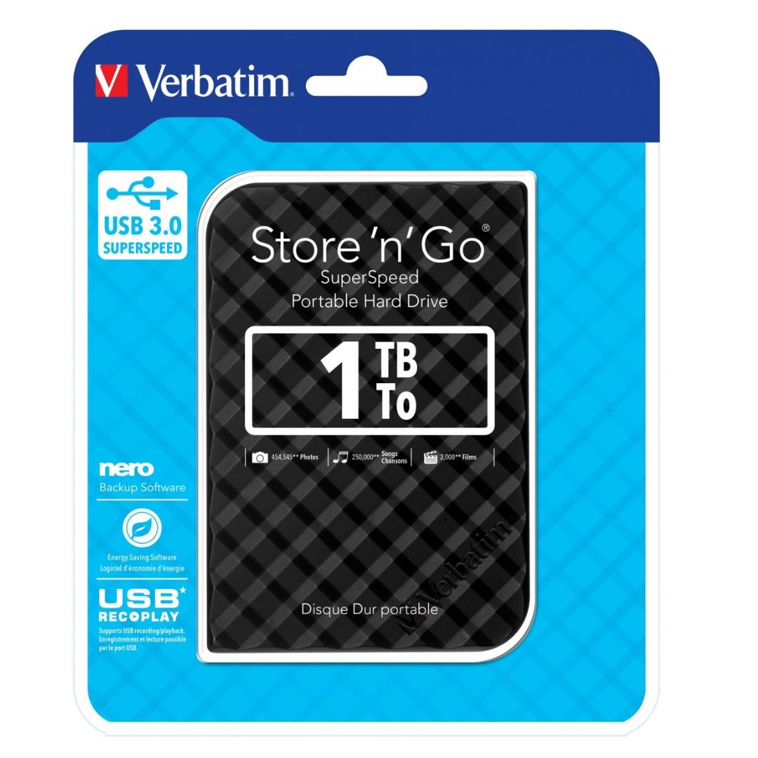 HARD DISK ESTERNO 2,5 USB 3.0 1TB VERBATIM 53194