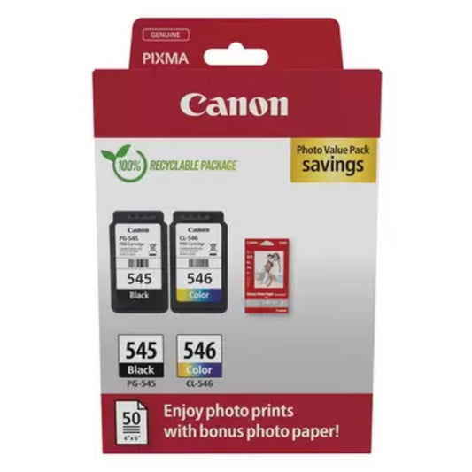 CARTUCCIA CANON MULTIPACK 2970B017 PG-510/CL-511 + 50 FOGLI CARTA FOTOGRAFICA