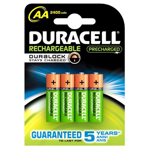 DURACELL AA PRECHARGED BATTERIE RICARICABILI CON DURALOCK Pz. 4
