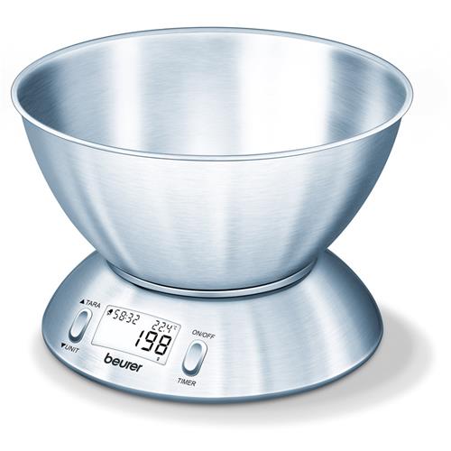 BEURER KS54 BILANCIA ELETTRONICA DA CUCINA CON CIOTOLA IN ACCIAIO