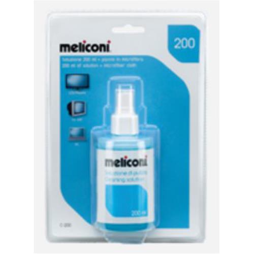 MELICONI C200 LIQUIDO SPRAY + PANNO 200ml PER PULIZIA SCHERMI