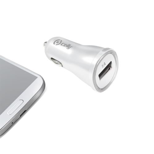 CELLY CCUSBW CARICABATTERIE DA AUTO COMPATIBILE IPHONE 5S PORTA USB 1 AMPERE COL