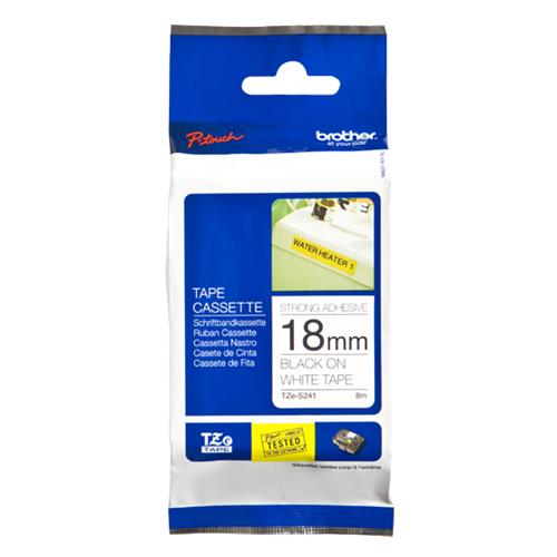 BROTHER TZES241 NASTRO ADESIVO PER STAMPANTI TERMICHE BROTHER 18MM X 8MT COLORE