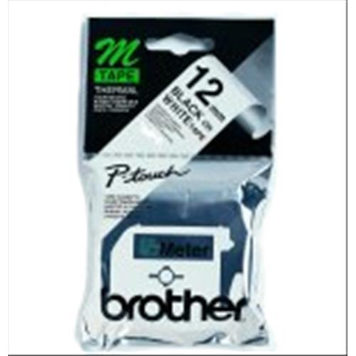 BROTHER MK231B NASTRO TIPO M BIANCO STAMPA NERO IN BLISTER CON ALLARME 12MM X 8M