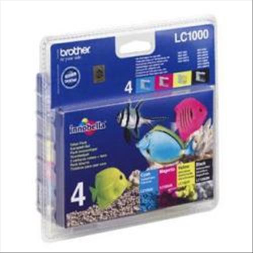 BROTHER LC1000VALBP PACK CARTUCCE NERO+CIANO+MAGENTA+GIALLO PER STAMPANTI BROTHE