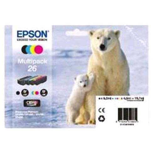 EPSON MULTIPACK 26 CARTUCCE NERO+CIANO+MAGENTA+GIALLO