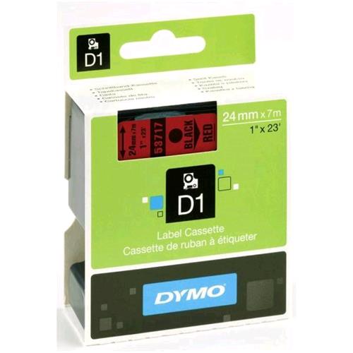 DYMO D1 NASTRO 24MM X 7MT COLORE ROSSO STAMPA NERO (S0720970A)