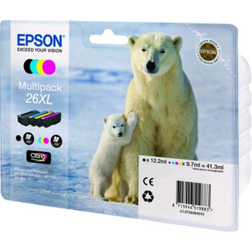 EPSON MULTIPACK 26 XL CARTUCCE CIANO+GIALLO+MAGENTA+NERO