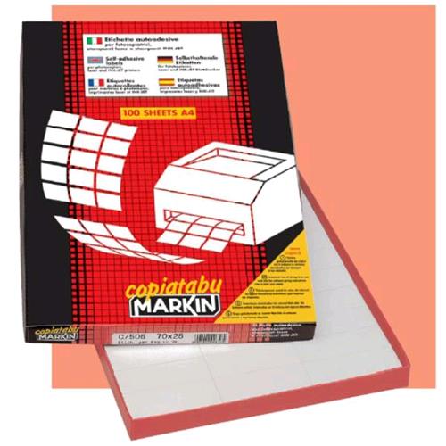 MARKIN 210C525 CONF 800 ETICHETTE 37x210 MM AUTOADESIVE COLORE BIANCO FINITURA O