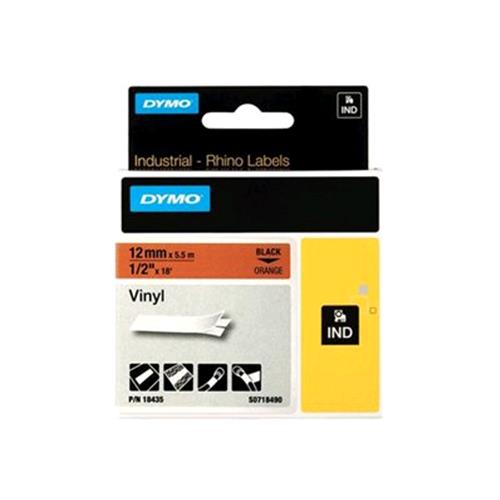 DYMO D1 RHINOPRO NASTRO IN VINILE 12MMx5.5MT COLORE ARANCIO STAMPA NERO