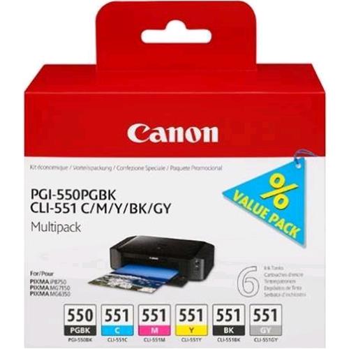 CANON MULTIPACK PGI-550 PGBK + CLI-551 (NERO + CIANO + MAGENTA + GIALLO)