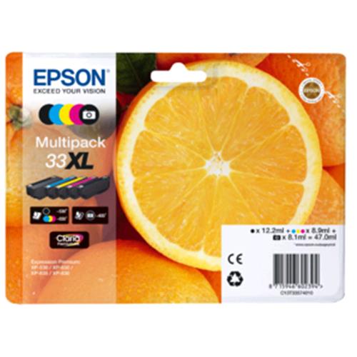 EPSON MULTIPACK 33 XL CONFEZIONE 5 CARTUCCE NERO+GIALLO+CIANO+MAGENTA+NERO FOTOG