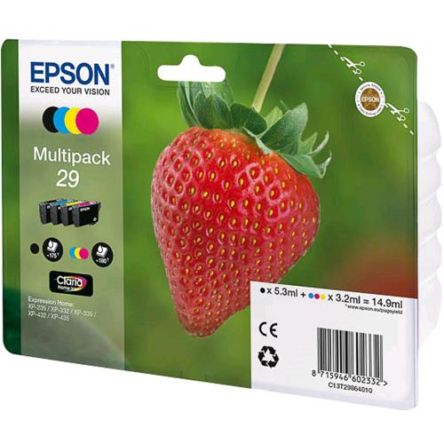EPSON MULTIPACK 29 CONFEZIONE 4 CARTUCCE NERO+CIANO+MAGENTA+GIALLO
