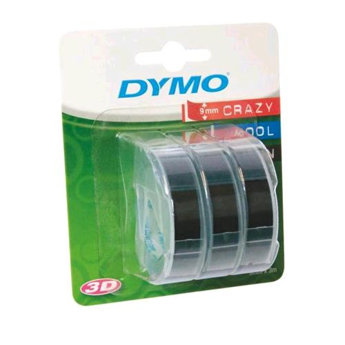 DYMO 3D BLISTER 3 NASTRI PER ETICHETTE A RILIEVO IN VINILE ADESIVO 9MMx3MT COLOR