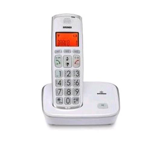 BRONDI BRAVO GOLD 2 TELEFONO CORDLESS TASTI GRANDI CON VIVAVOCE COLORE BIANCO