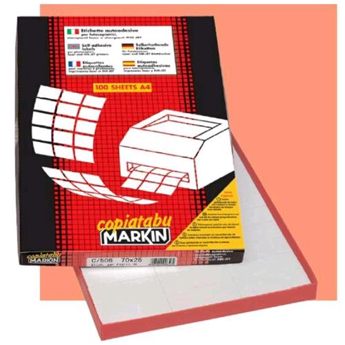 MARKIN 210C509GI CONFEZIONE 200 ETICHETTE AUTOADESIVE 210x148 MM 150 GR/M2 COLOR