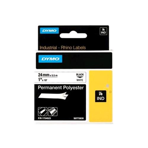 DYMO 1734523 NASTRO ADESIVO 24MMx5.5MT IN POLIESTERE COLORE BIANCO STAMPA NERO