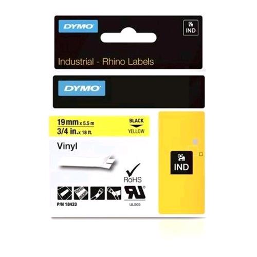 DYMO D1 RHINOPRO NASTRO IN VINILE 19MMx5.5MT COLORE GIALLO STAMPA NERO
