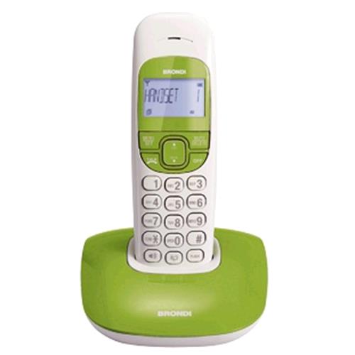 BRONDI NICE TELEFONO CORDLESS VIVAVOCE RUBRICA SVEGLIA SNOOZE COLORE VERDE