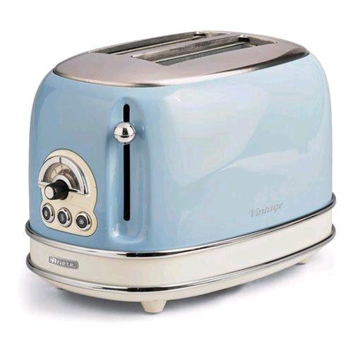 ARIETE 155 VINTAGE TOSTAPANE VERTICALE DOPPIA FESSURA 810W COLORE AZZURRO