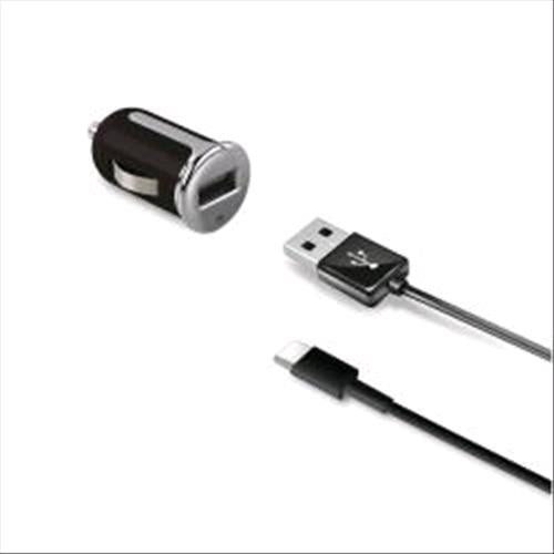 CELLY CARICABATTERIE DA AUTO 1 x USB-A 2.4A CON CAVO 1 MT DA USB-A A USB-C 12 W