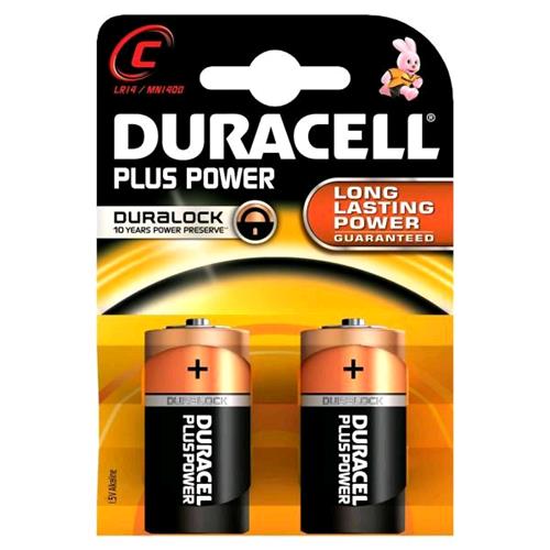 DURACELL C MN1400 LR14 BA PLUS POWER BATTERIA ALCALINA MEZZA TORCIA 1.5 V CONF.