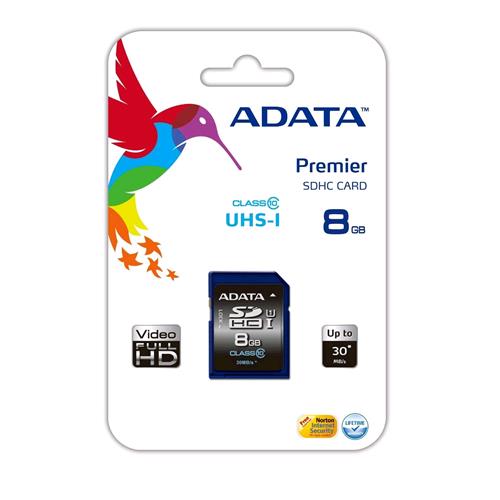 ADATA ASDH8GUICL10-R SCHEDA SD HC 8GB CLASSE 10