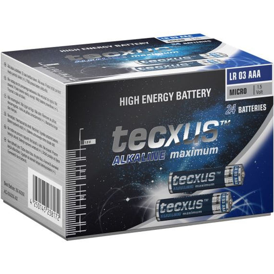 Batteria al manganese alcalino LR03/AAA (Micro) 1.5V confezione da 24  Tecxus