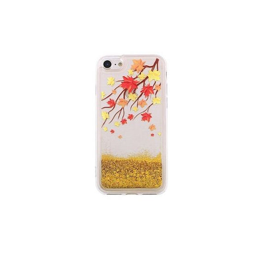 Cover per Samsung Galaxy S9 in silicone con liquido glitterato effetto autunno gold