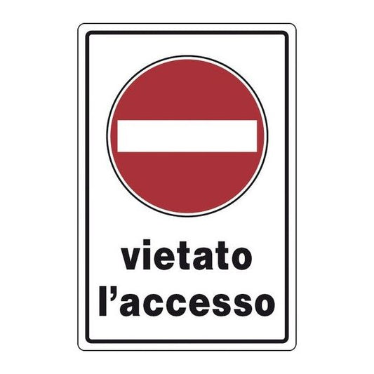 Cartello segnaletico vietato l'accesso 20x30cm